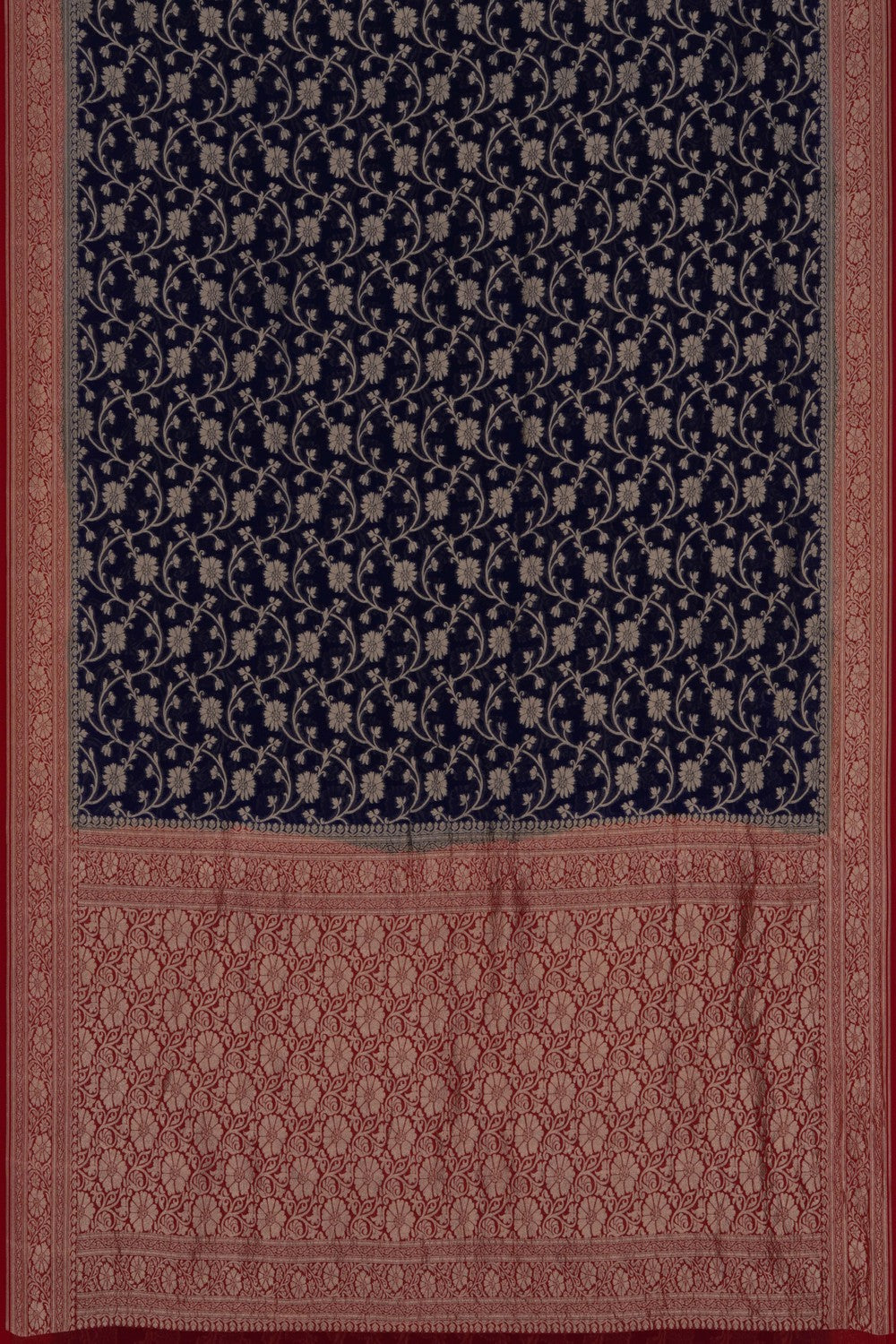 Image of Banarasi Chiffon Indigo Blue Saree